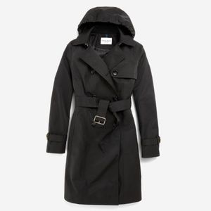 Cole Haan Women's Hooded Trench Coat Black Size Medium